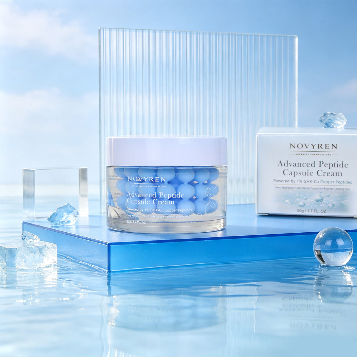NOVYREN Advanced Peptide Capsule Cream – Powered by 1% GHK-Cu Copper Peptides (50g)